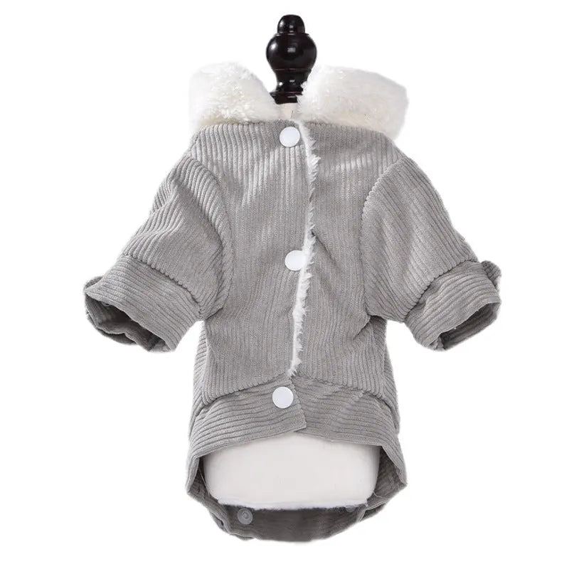 Lambswool dog vest with wool lining in grey or pink, fleece padded for autumn and winter warmth