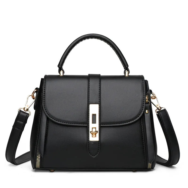 Women's soft PU leather shoulder bag in square vertical design with single shoulder strap