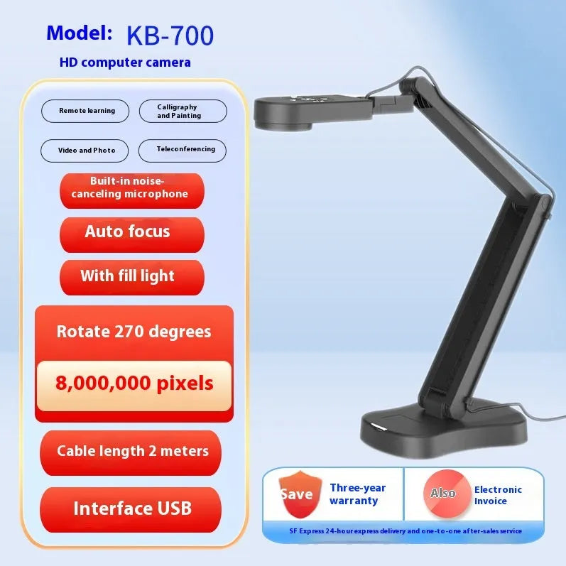 USB webcam with auto focus for computer video calls and streaming