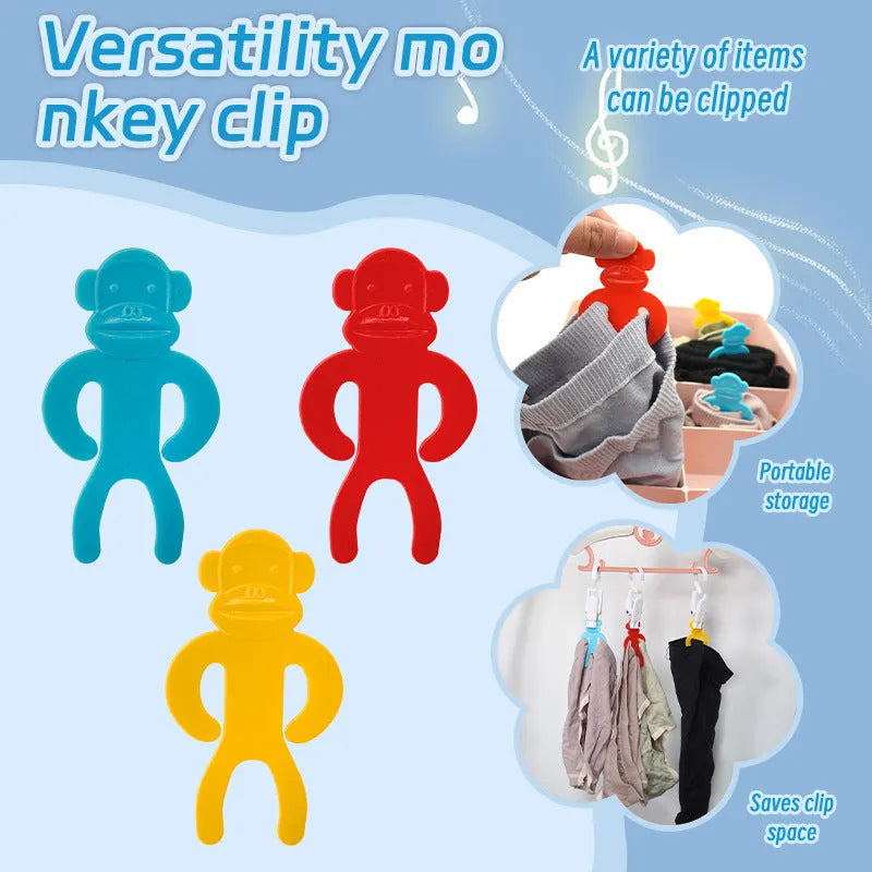 Plastic socks clips in blue, red and yellow colours for washing machine anti-winding