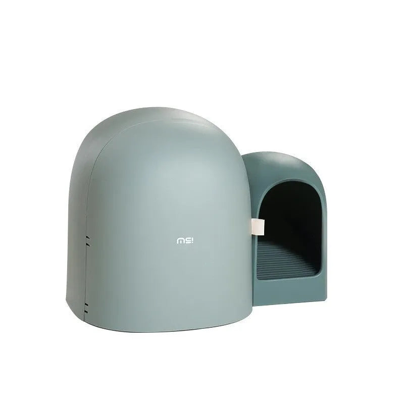 Fully enclosed oversized cat litter box in ABS plastic measuring 67.7x49x50cm