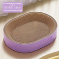 Large green oval cat scratch board and nest made from corrugated paper