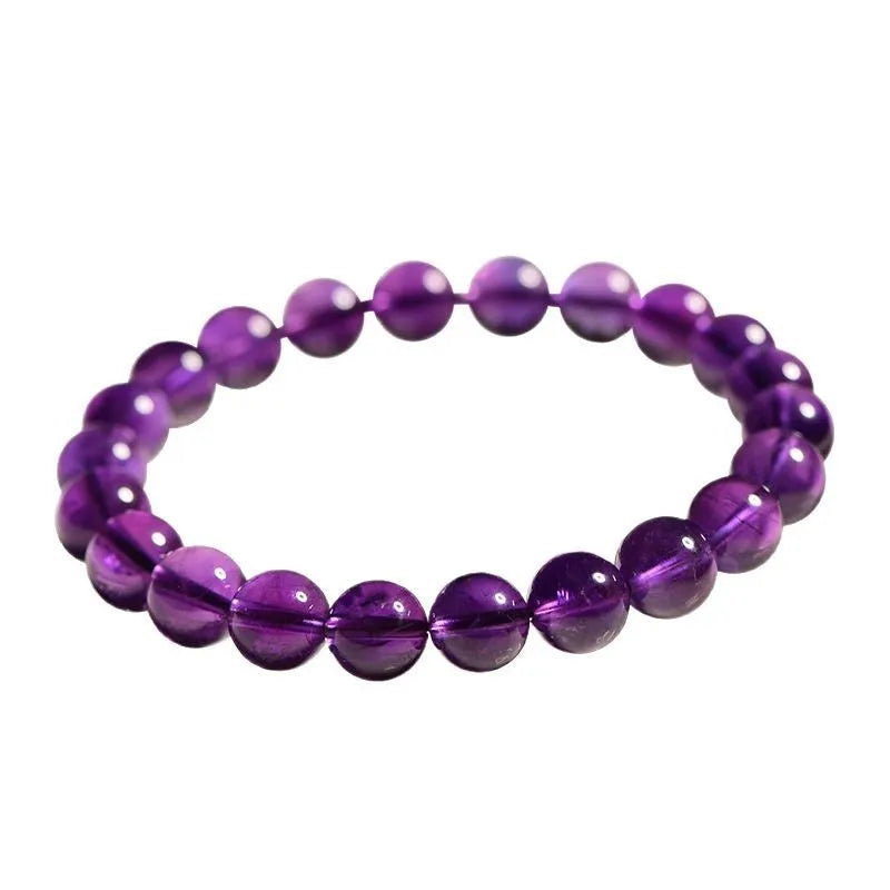 Natural amethyst scattered beads Uruguay bracelet with polished crystals in various sizes