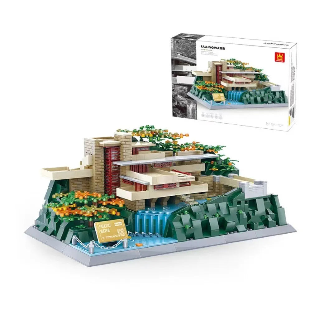 Wange plastic building block set with over 800 pieces for constructing landmark models including Big Ben and the Statue of Liberty.