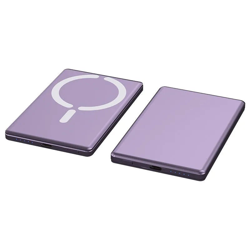 Ultra-thin magnetic power bank in alloy shell with 5000mAh or 10000mAh capacity