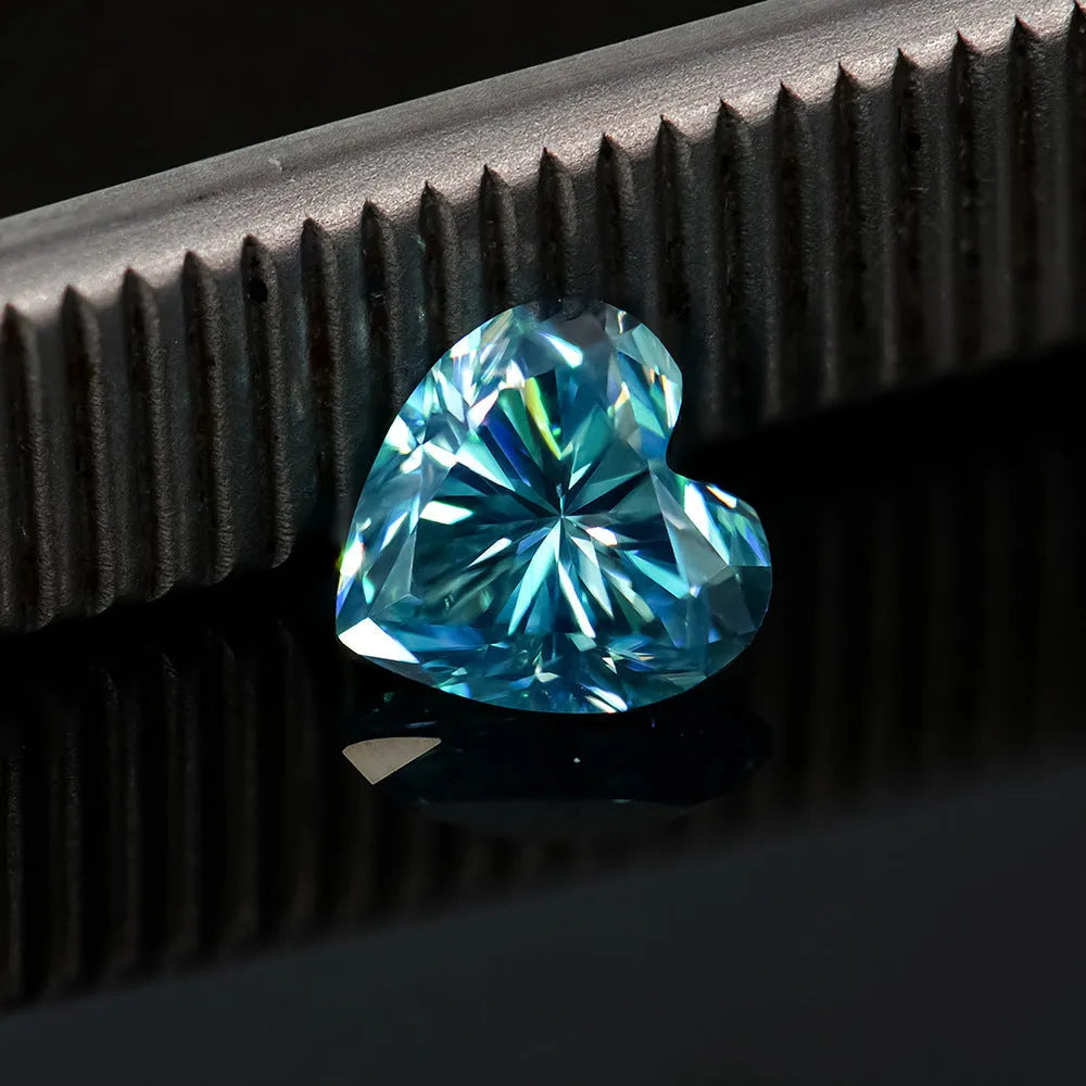 Heart-shaped lemon cut moissanite stone in six colours for jewellery making