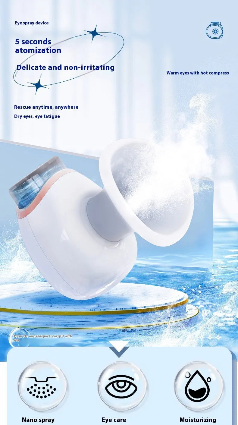 Purple and white eye humidifier with lithium battery and charging cable