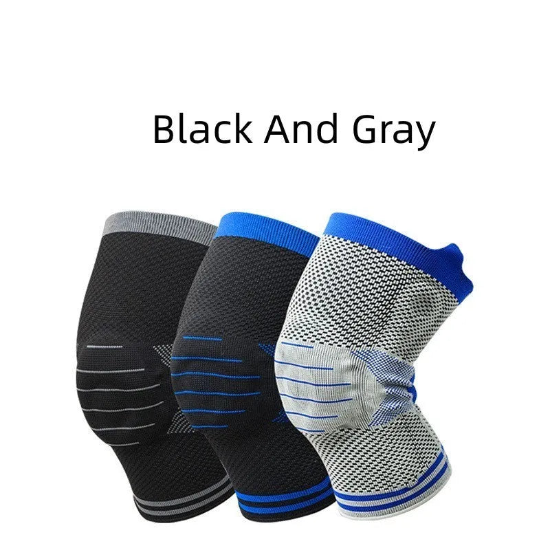 Silicone massage spring bar shock absorber knee pads in cotton construction with colour options