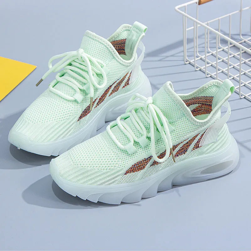 Women's cowhide leather sports casual shoes with round toe and flat heel design in multiple colours