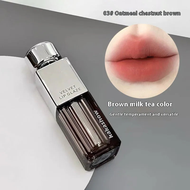 Matte soft mist lipstick in bullet format showing six available shade options