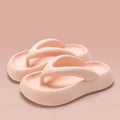 Solid colour EVA thong sandals with thick sole and a bow on the strap.