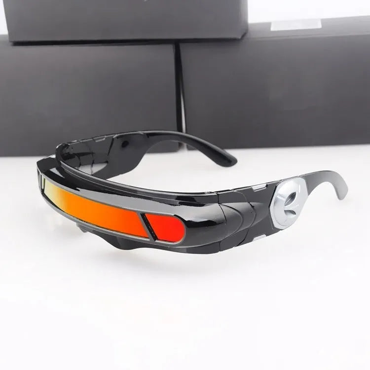 Black frame polarised sunglasses with colour film PC lenses in sports design