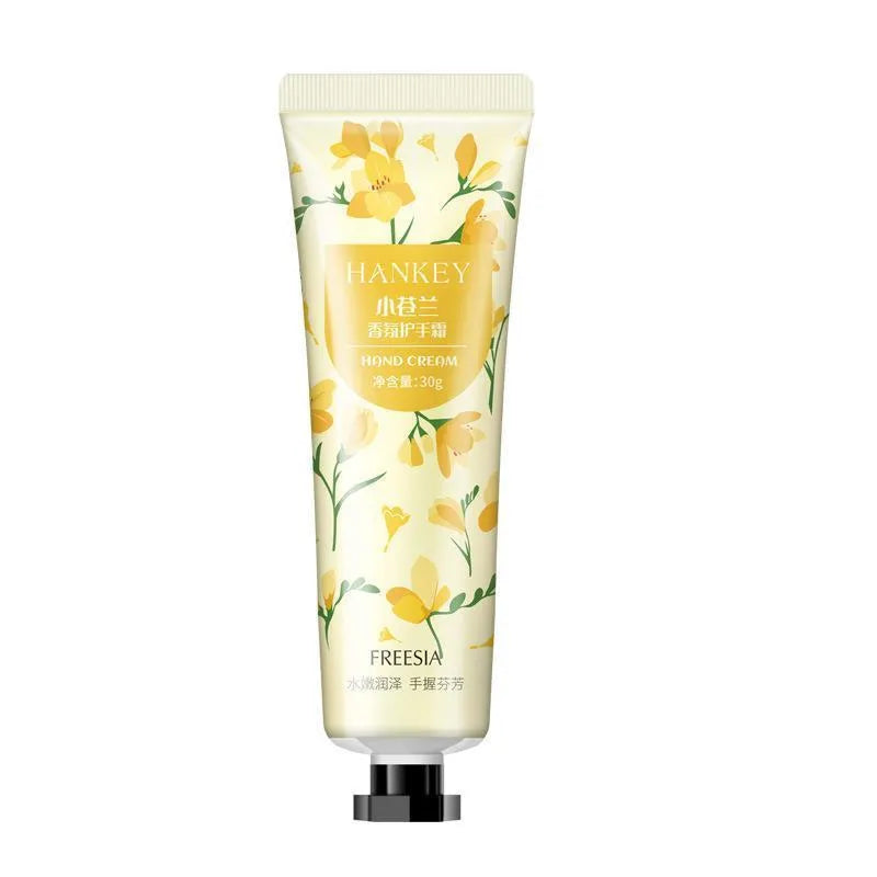 30g hand cream tube with fruit and botanical fragrance options for dry skin moisturisation