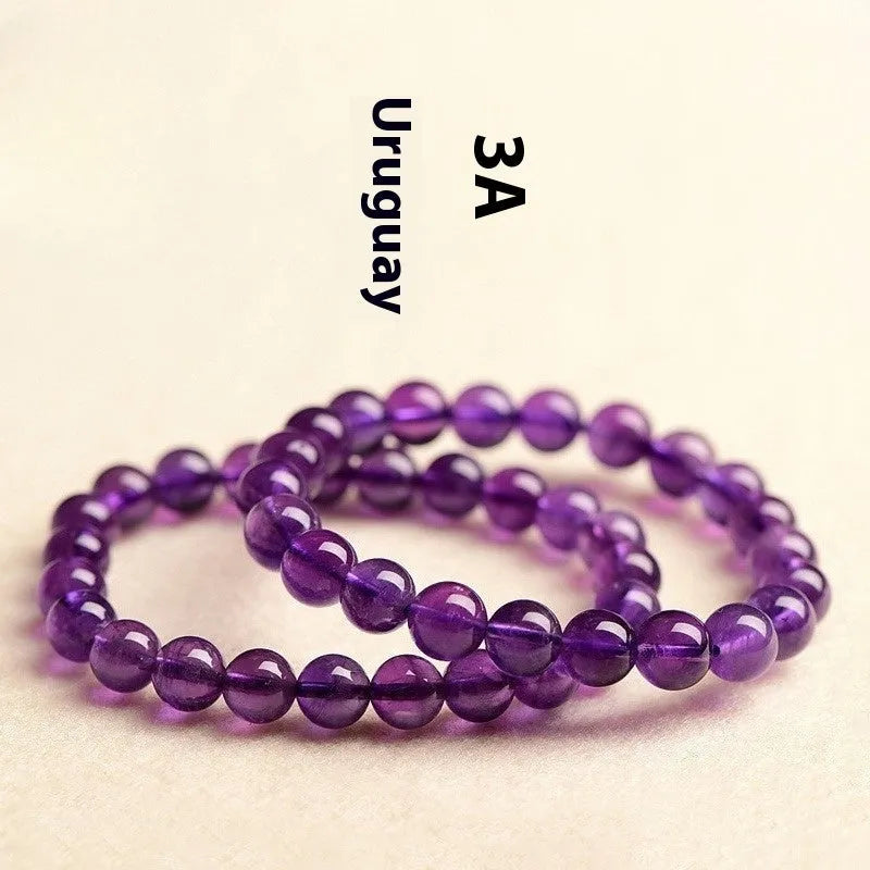 Natural amethyst scattered beads Uruguay bracelet with polished crystals in various sizes