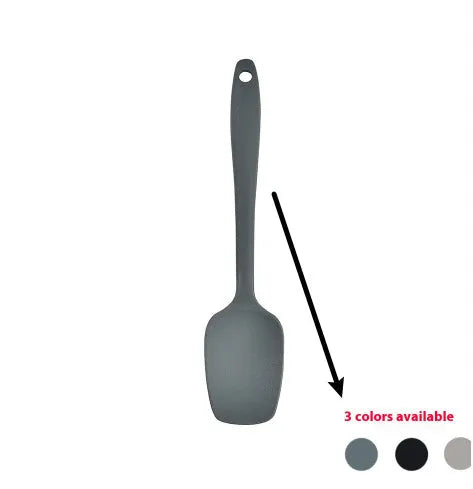 Silicone kitchenware 12 piece set with utensils and rotating storage bucket in black, grey, or khaki