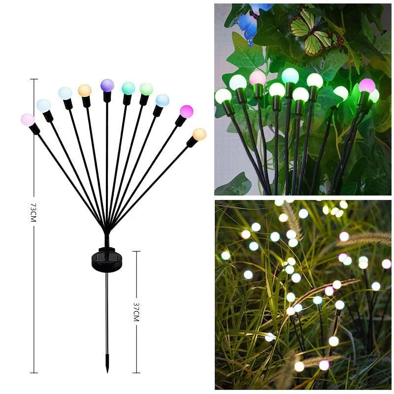 Solar-powered LED lawn light with pneumatic ground plug for automatic dusk-to-dawn garden pathway lighting