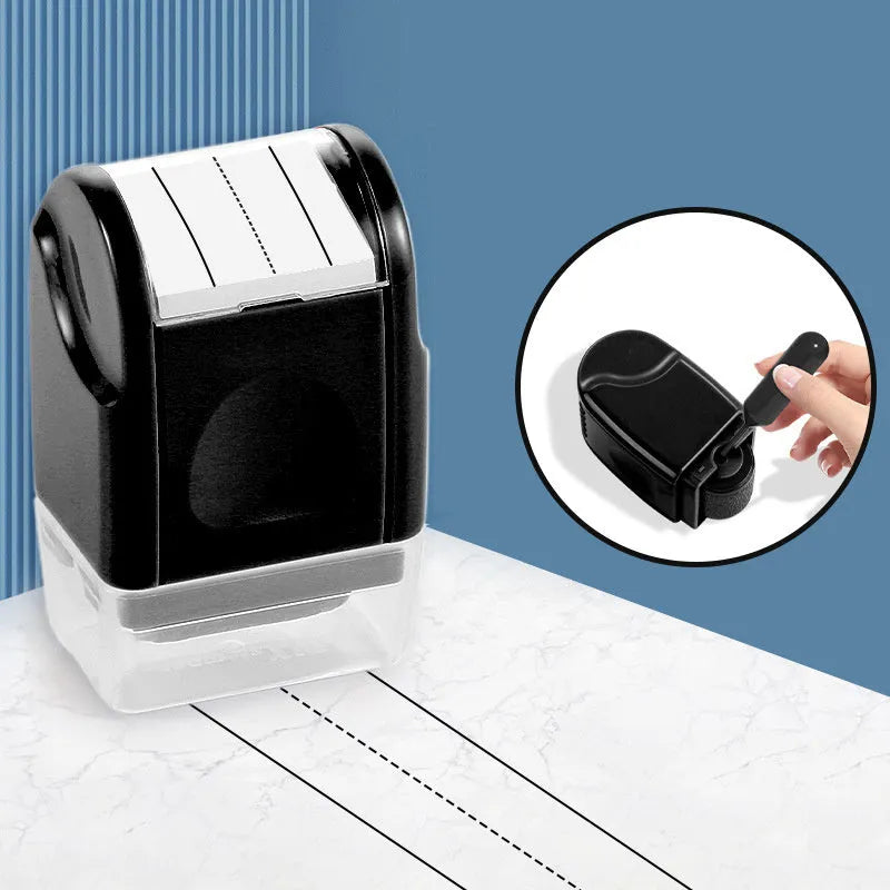 Plastic educational roller seal stamp with English line pattern in seven colour options