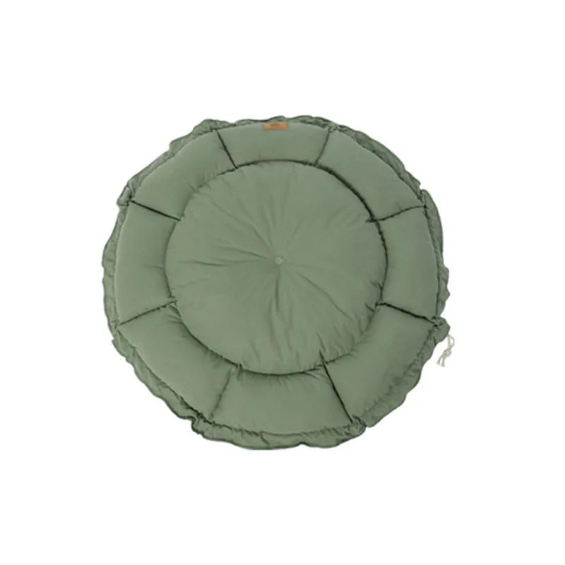 Reversible grey and green donut cat bed with raised rim in three sizes