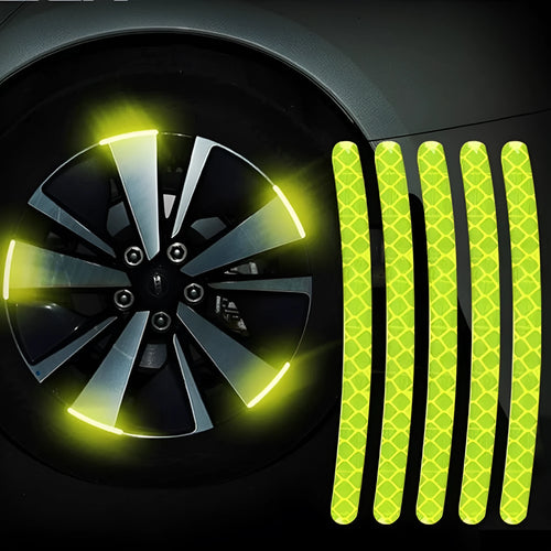 20-piece car wheel hub reflective stickers in multiple colours including luminous and rainbow options