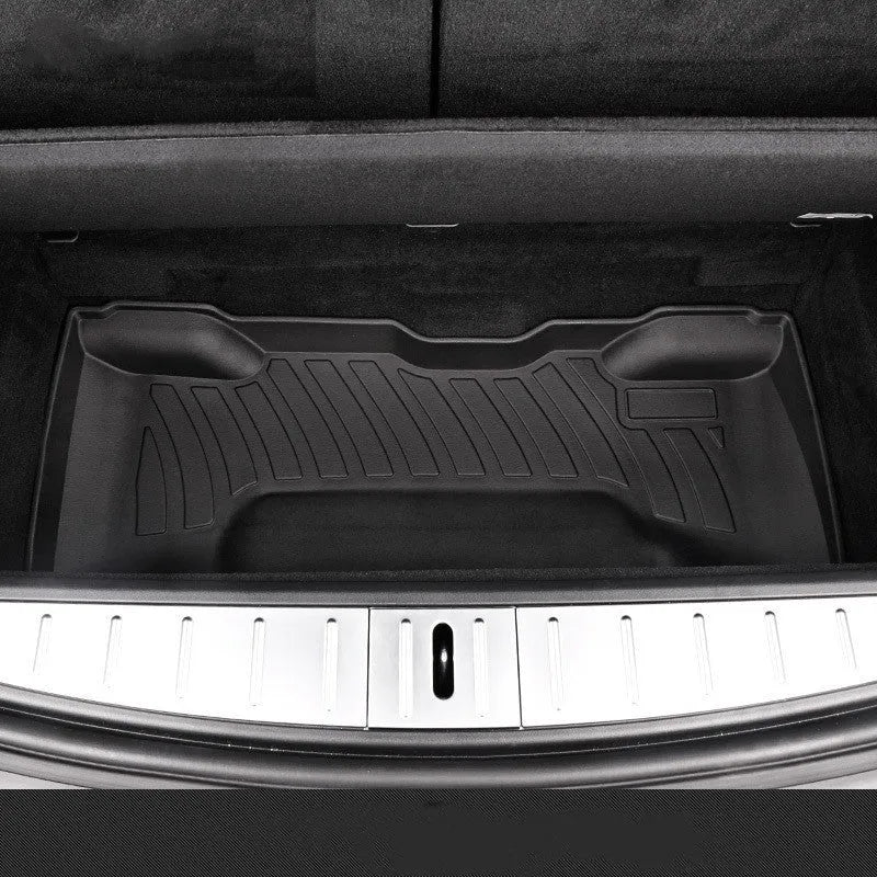 Rubber Tesla car floor mats with TPE footrests for Model 3, Y, S, and X vehicles