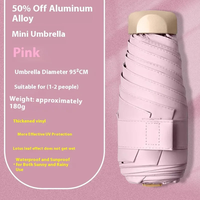 Gradient vinyl five-fold umbrella with alloy bones in multiple colour options