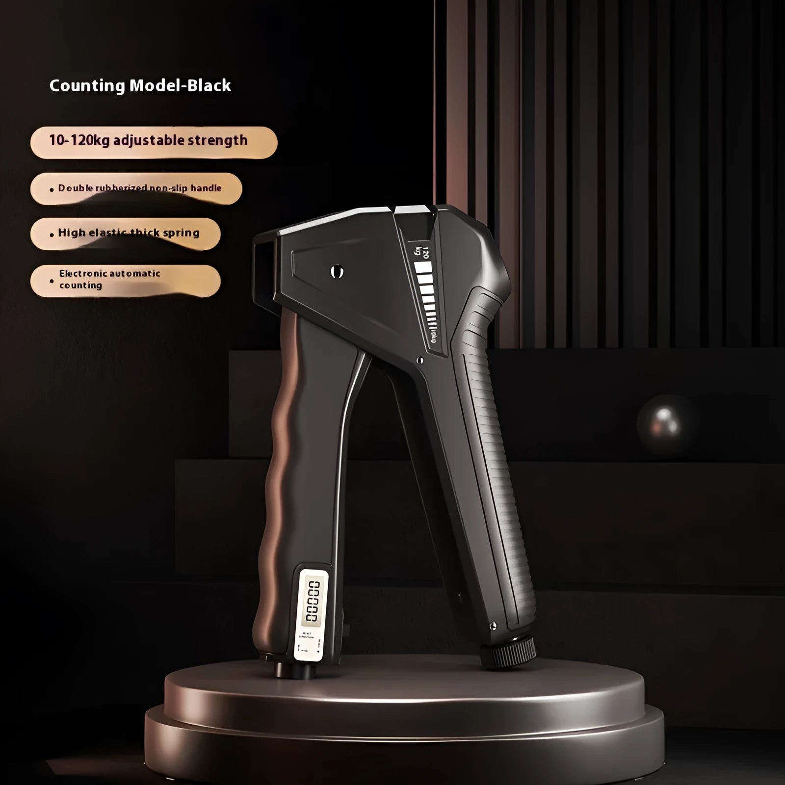 Adjustable hand gripper with mechanical counter display in multiple colour options