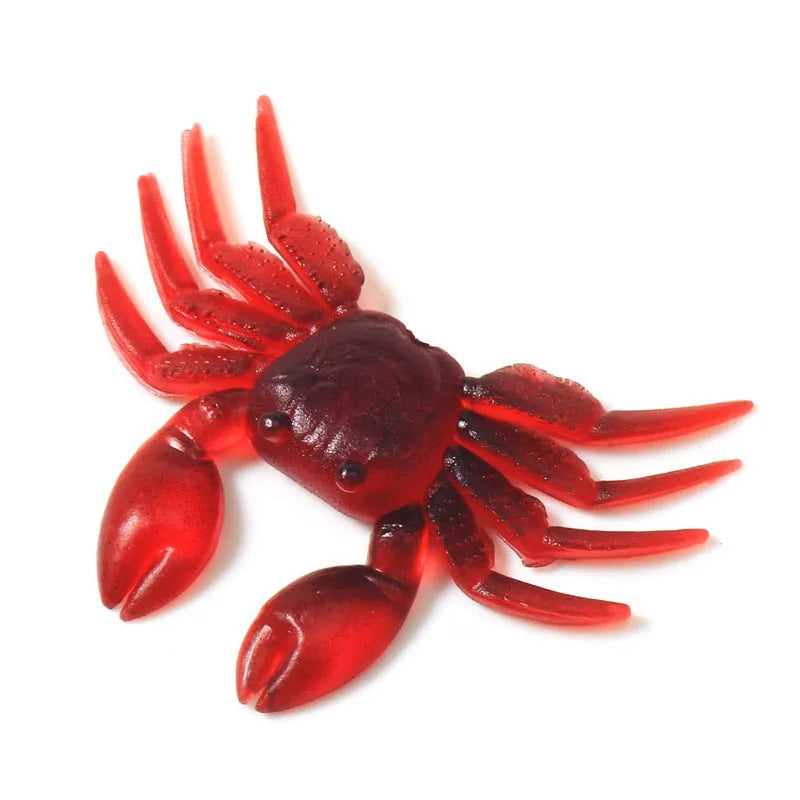 8cm PVC crab fishing lure in red crab and brown crab colour variants for freshwater and saltwater fishing