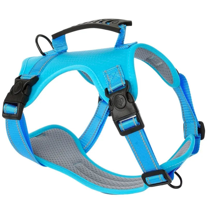 Adjustable polyester dog chest harness traction rope available in multiple colours and sizes