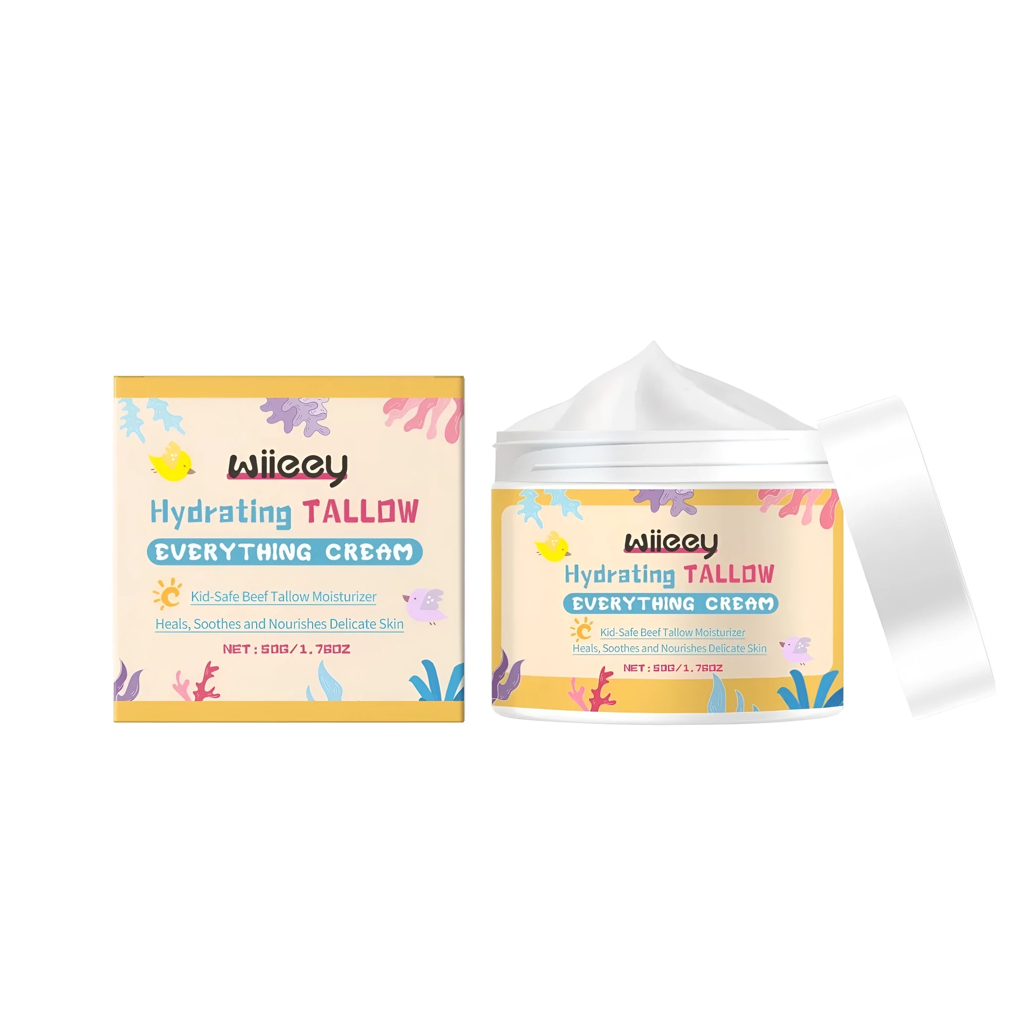 50g jar of hydrating tallow moisturising cream with shea butter and allantoin formula