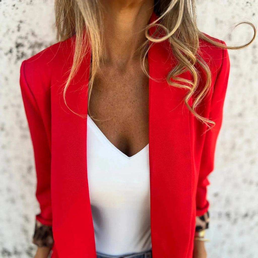 Cheetah print slim fit blazer jacket in black and red colour options