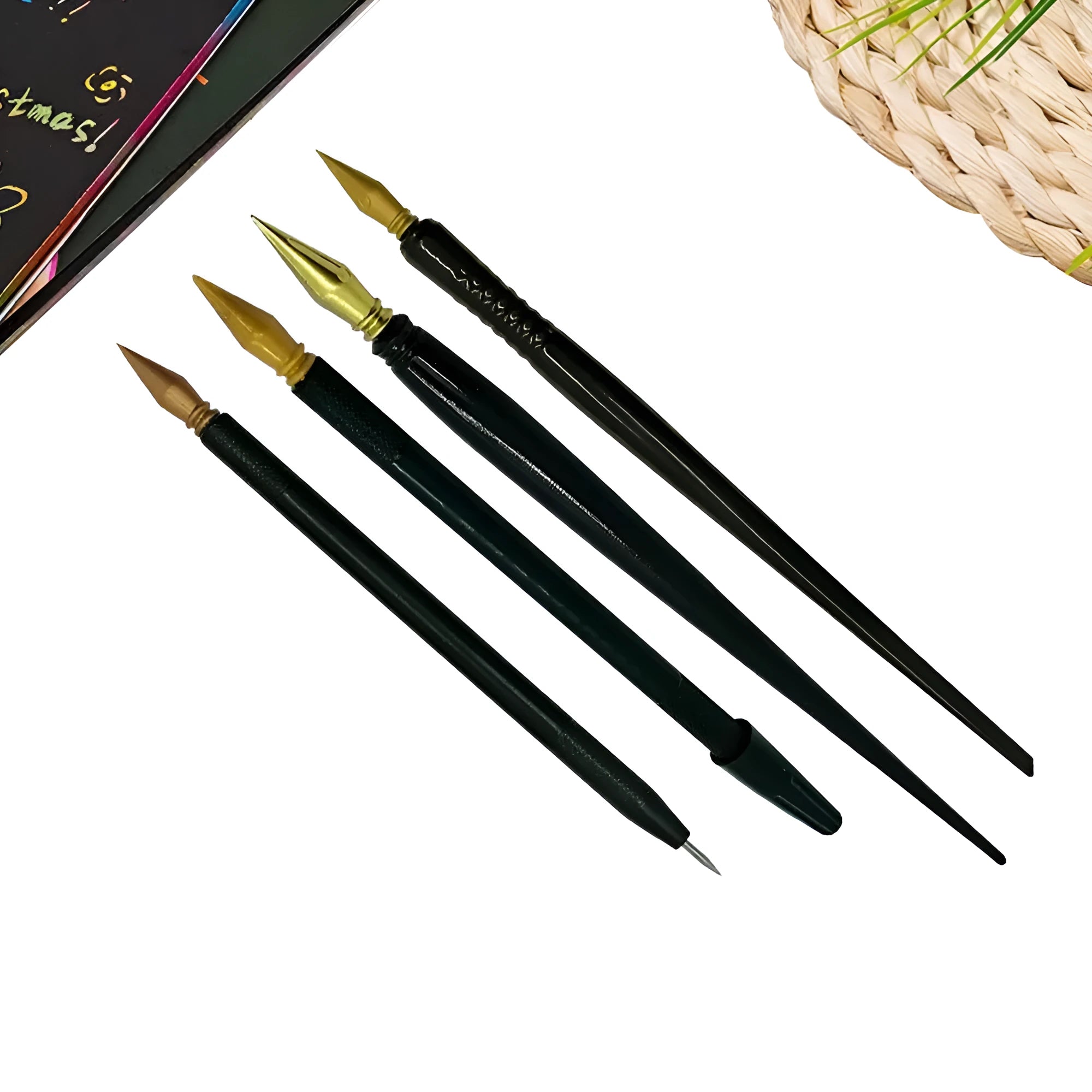Children's plastic scratch art pen for rainbow drawing on coated paper