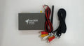 Black Car Mirror Link Box Wi-Fi converter with power cable, AV cable, antenna, and manual