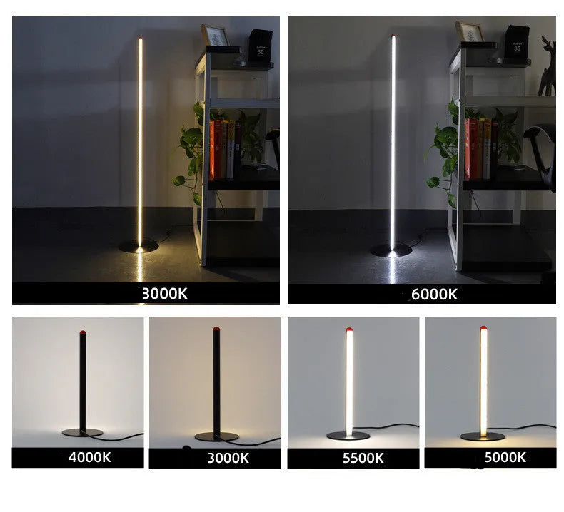 Vertical aluminium alloy floor lamp with modern simple design for home and hotel use