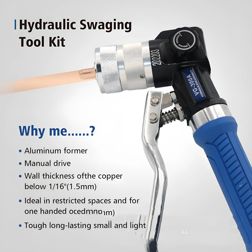 Hydraulic tube expander refrigeration tool with alloy steel construction for HVAC maintenance
