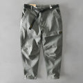 Men's cotton casual overalls in khaki colour with loose trouser fit and mid waist design