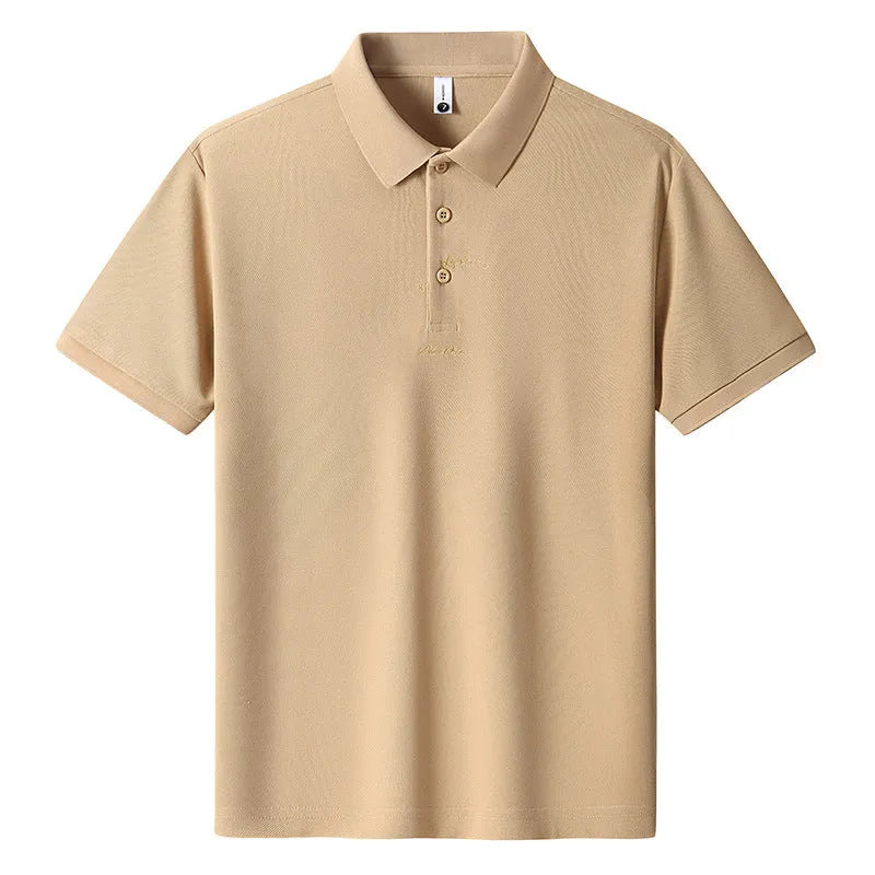 Men's loose-fit cotton t-shirt with short sleeves and a printed letter pattern, shown in various colours.