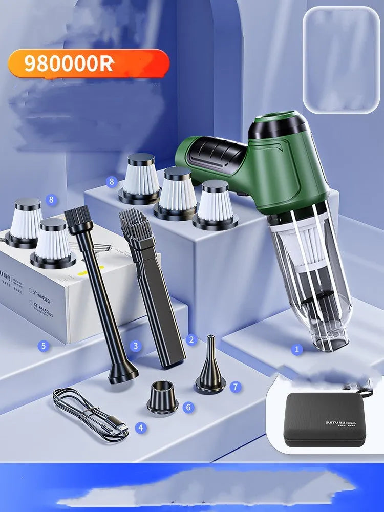 Wireless handheld car vacuum cleaner with nozzles and charging cable