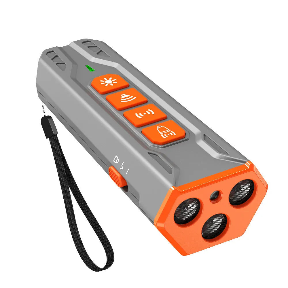 Creative Home Lighting three head ultrasonic dog trainer in grey orange colour with adjustable controls