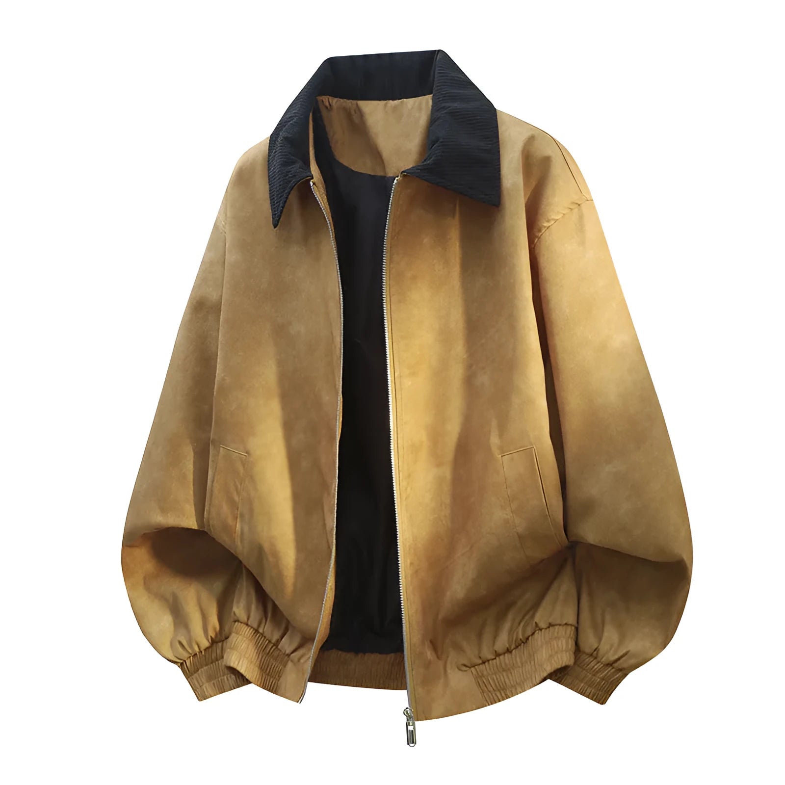 Men's casual jacket with stitching lapel detail in Lycra blend fabric