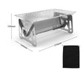 Large folding stainless steel barbecue oven body with grill rack for outdoor camping