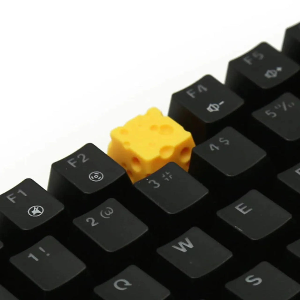 Yellow resin cheese wedge artisan keycap for MX mechanical keyboards