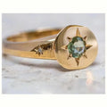 Gold colour adjustable star ring with asterism zircon accent stones on zinc alloy