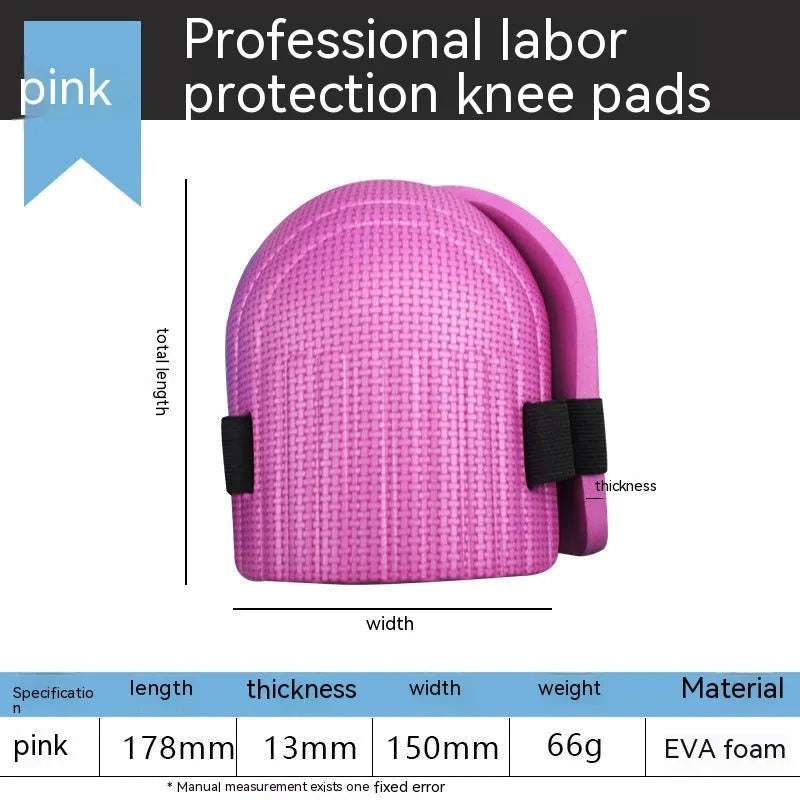 A pair of thick EVA foam kneepads for construction and auto repair work.