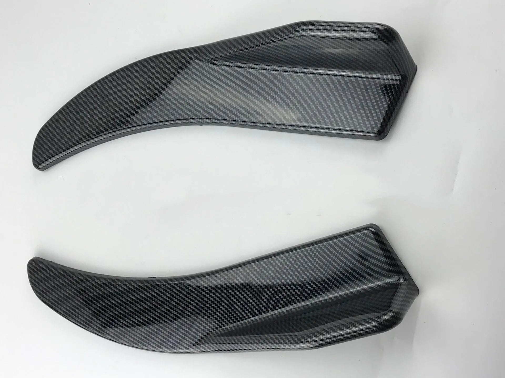Pair of ABS car deflector lights with carbon fibre style finish for General Motors vehicles