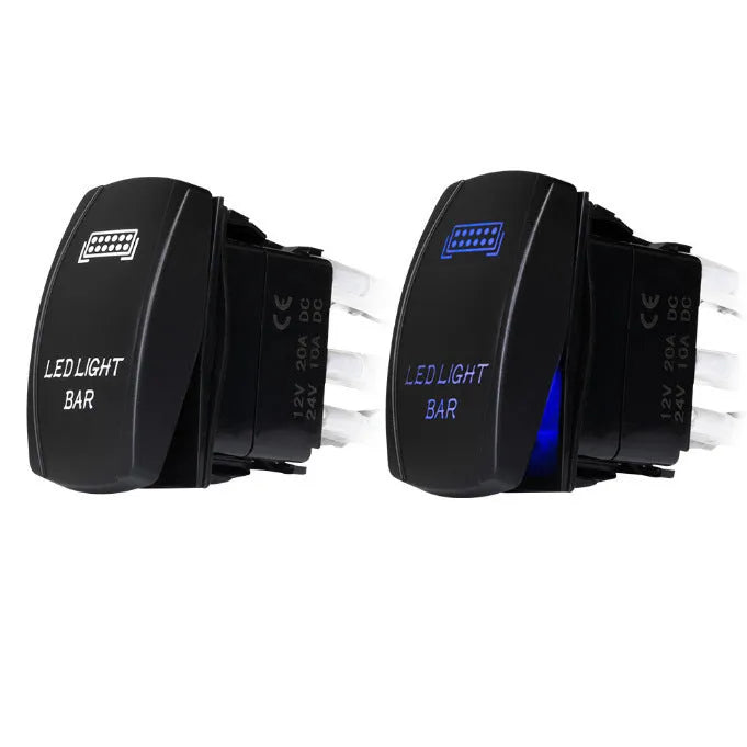 Black off road LED spotlight wiring harness with 2 metre cable and integrated light bar switch