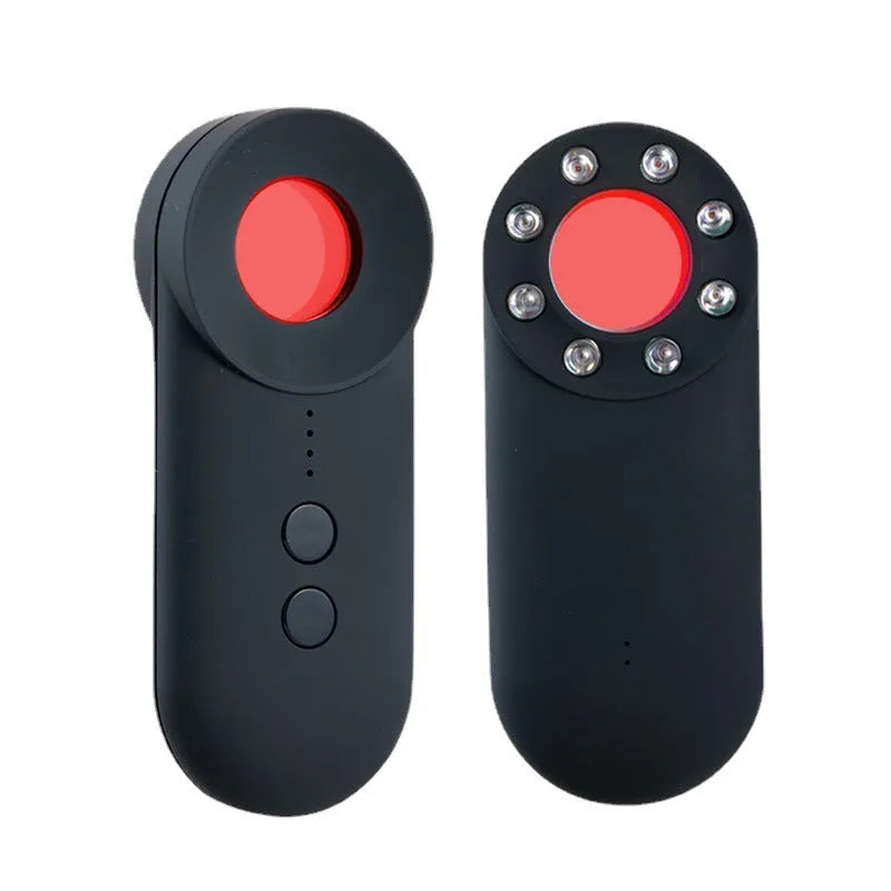 Black GPS signal detector and hidden camera finder with Micro USB port measuring 93.8mm