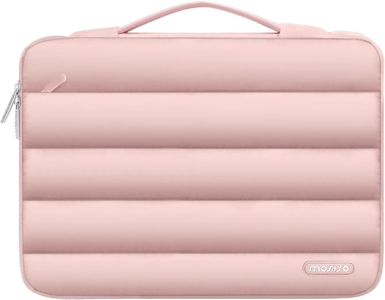 Velvet cotton down shrink storage laptop bag in black, pink, light brown, or sand colour for 13.3 or 15.4 inch laptops.