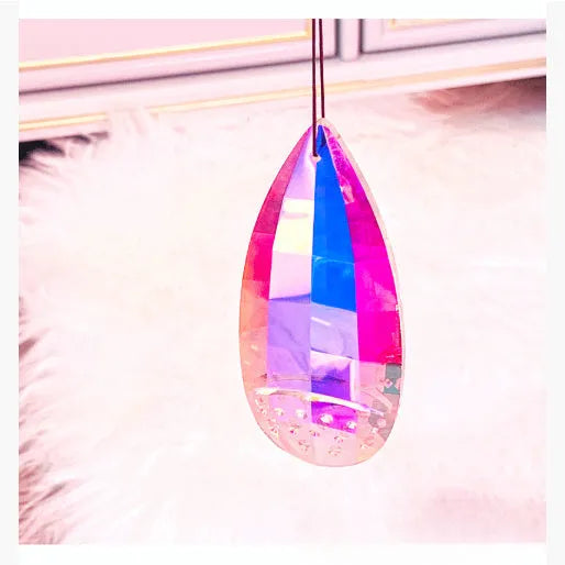 Rainbow colour crystal Christmas tree pendant decoration with light catching electroplated stones