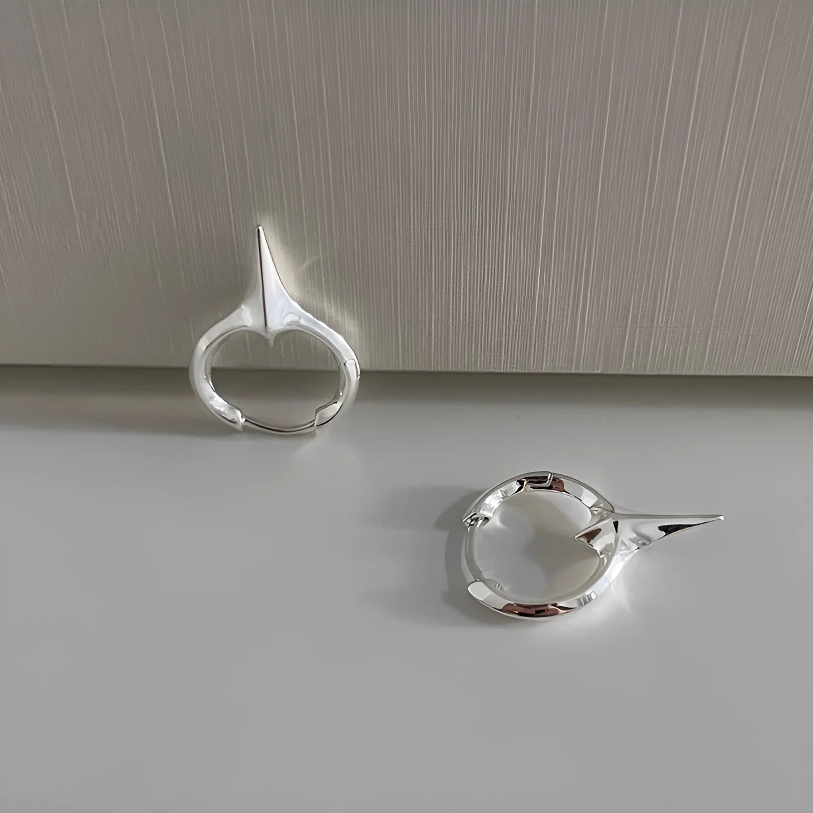 Geometric star ear clips for women with platinum electroplated finish on copper
