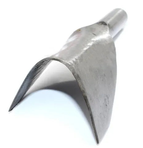 Six steel leather craft punch tools showing half-round and V shapes in sizes from 15mm to 40mm